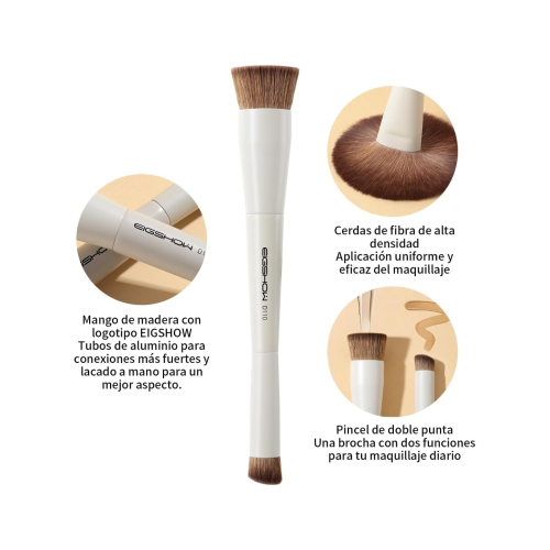 Eigshow - *Duo Series* - Set de 3 brochas dobles de maquillaje - White
