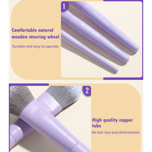 Eigshow - *Purple* - Set de 5 brochas de maquillaje DayPlus