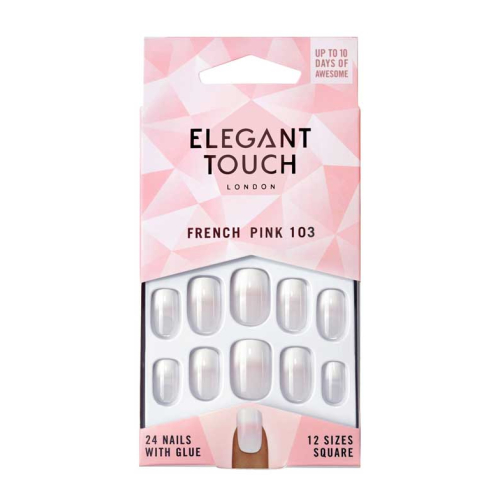 Elegant Touch - Uñas Postizas Natural French - 103: Medium Pink