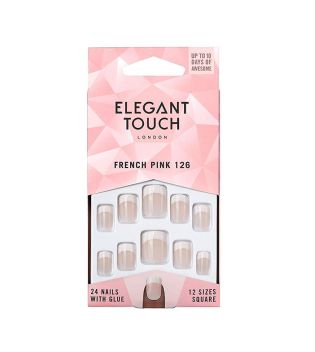 Elegant Touch - Uñas Postizas Natural French - 126: Small Pink