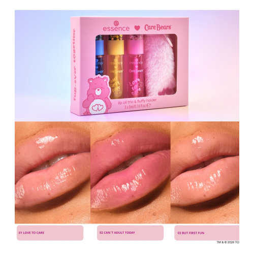 essence - *Care Bears* - Trío de aceites labiales con llavero