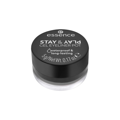 essence - Delineador de ojos en gel Stay & Play Waterproof - 01: Black