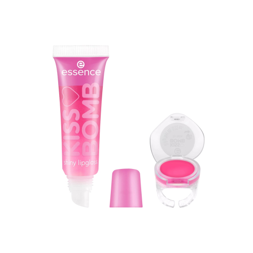 essence - Dúo de bálsamo labial y brillo de labios Kiss Bomb