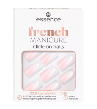 essence - Uñas postizas Click-on French Manicure - 02: Babyboomer Style