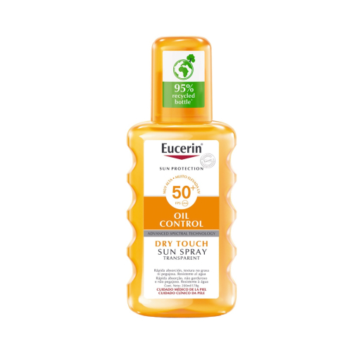 Eucerin - Protector solar corporal transparente en spray Oil Control SPF50+ - Toque seco