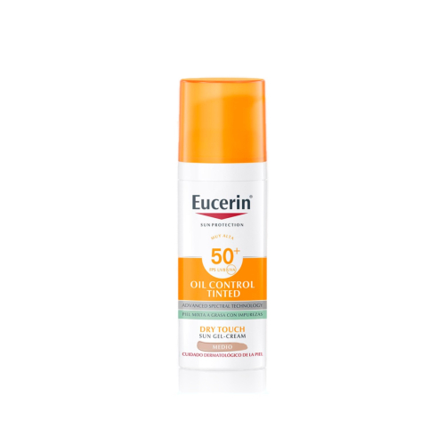 Eucerin - Protector solar en gel con color SPF50 Oil Control - Medio