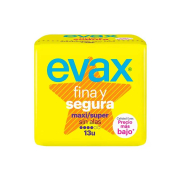 Evax - Compresas maxi/super sin alas Fina y Segura - 13 unidades