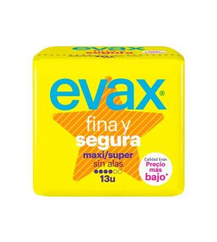 Evax - Compresas maxi/super sin alas Fina y Segura - 13 unidades