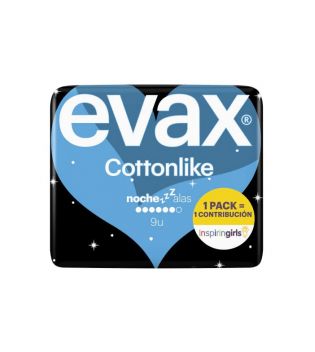 Evax - Compresas noche alas Cottonlike - 9 unidades