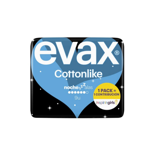 Evax - Compresas noche alas Cottonlike - 9 unidades