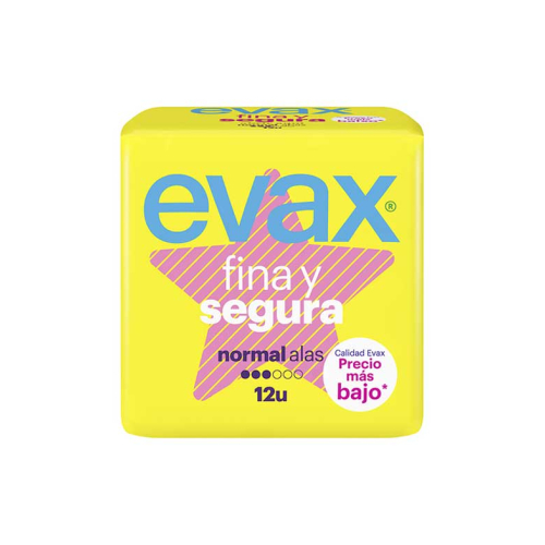 Evax - Compresas normal alas Fina y Segura - 12 unidades