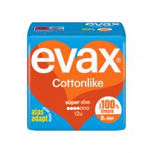 Evax - Compresas super alas Cottonlike - 12 unidades