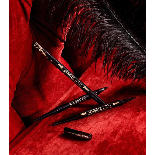 Eveline Cosmetics - Delineador líquido y lápiz de ojos Variété 2 en 1