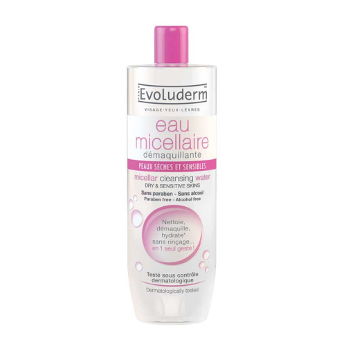 Evoluderm - Agua micelar - Pieles secas y sensibles - 500ml