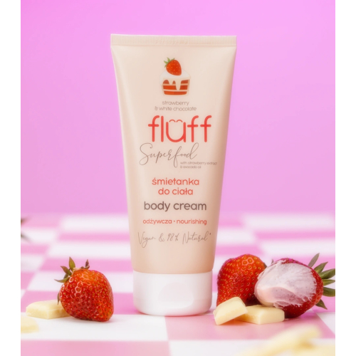Fluff - Crema corporal Superfood - Fresas y chocolate blanco