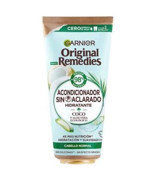 Garnier - Acondicionador sin aclarado Agua de Coco y Aloe Vera Original Remedies 200ml - Cabello normal