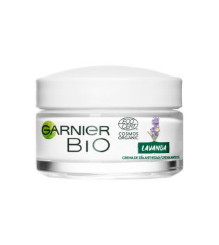 Garnier BIO - Crema de Día Anti-Edad Regeneradora Aceite Esencial de Lavanda y Argán Ecológicos y Vitamina E