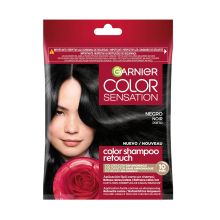 Garnier - Coloración semi-permanente sin amoniaco Color Shampoo Retouch Color Sensation - 1.0: Negro