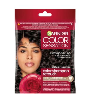 Garnier - Coloración semi-permanente sin amoniaco Color Shampoo Retouch Color Sensation - 3.0: Castaño oscuro