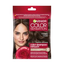 Garnier - Coloración semi-permanente sin amoniaco Color Shampoo Retouch Color Sensation - 4.0: Castaño