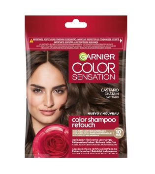 Garnier - Coloración semi-permanente sin amoniaco Color Shampoo Retouch Color Sensation - 4.0: Castaño