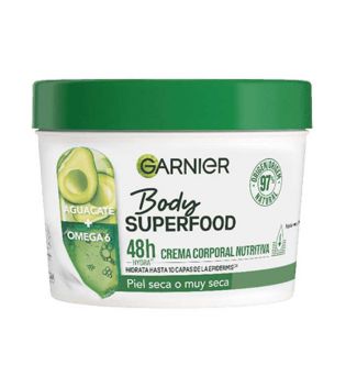 Garnier - Crema corporal nutritiva Body Superfood - Aguacate: Piel seca o muy seca