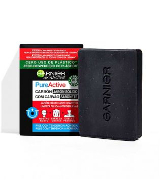 Garnier - jabón sólido Pure Active con carbón y ácido salicílico
