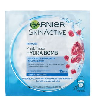 Garnier -  Mascarilla Tissue Mask Hydra Bomb Revitalizante - Pieles Deshidratadas