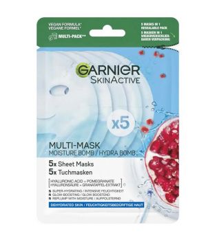 Garnier - Pack 5 mascarillas Tissue Mask Hydra Bomb Revitalizante - Pieles Deshidratadas