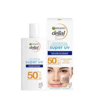 Garnier - Protector solar facial Delial Sensitive Advanced SPF 50+ con ácido hialurónico