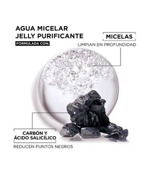 Garnier - *Skin Active*- Agua micelar Jelly purificante con carbón 400ml - Piel con puntos negros