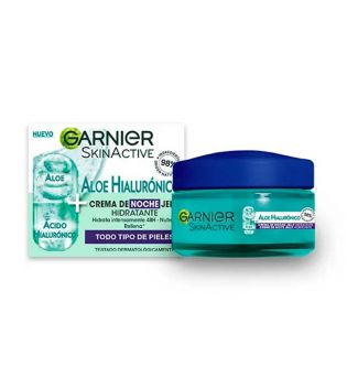 Garnier - *Skin Active* - Crema de noche jelly hidratante Aloe Hialurónico - Todo tipo de pieles