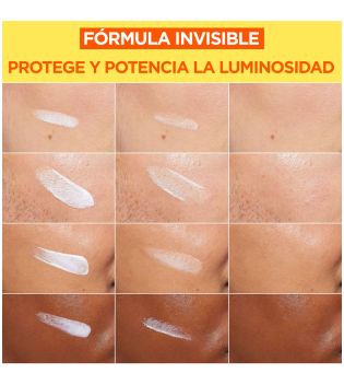 Garnier - *Skin Active* - Fluido anti-manchas y anti-UV diario con Vitamina C SPF50+ - Invisible