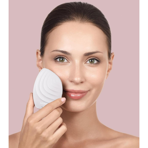 GESKE - Cepillo limpiador y masajeador facial Sonic 5 en 1 - White Rose Gold