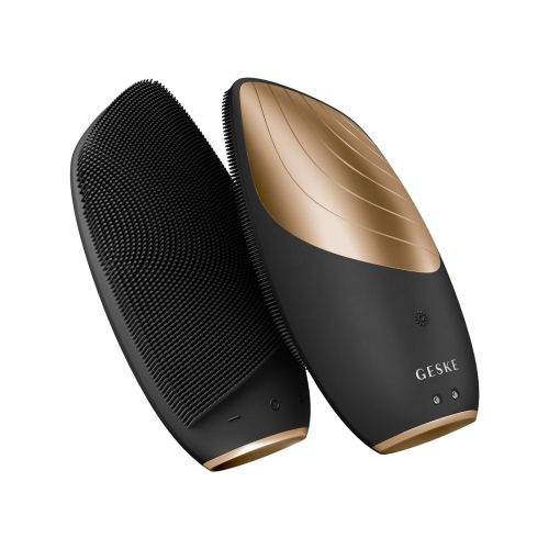 GESKE - Cepillo limpiador y masajeador facial Sonic Thermo 6 en 1 - Black Gold