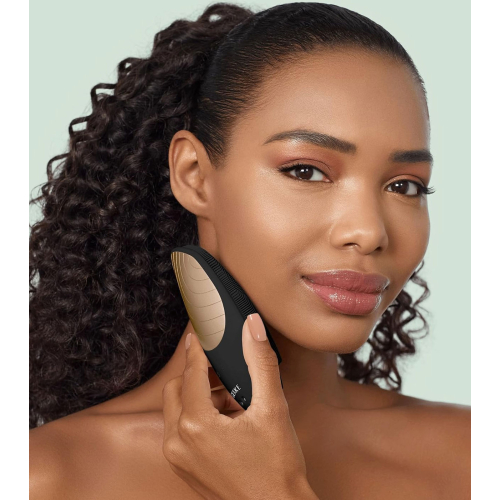 GESKE - Cepillo limpiador y masajeador facial Sonic Thermo 6 en 1 - Black Gold