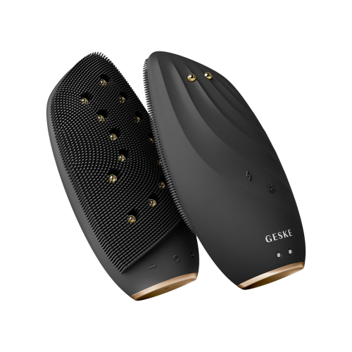 GESKE - Cepillo limpiador y masajeador facial Sonic Thermo Face-Lifter 8 en 1 - Black Gold