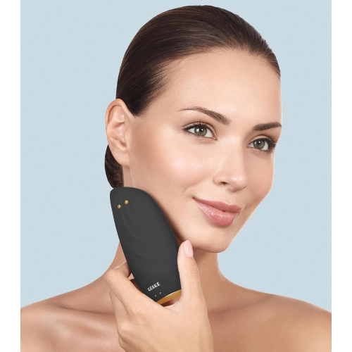 GESKE - Cepillo limpiador y masajeador facial Sonic Thermo Face-Lifter 8 en 1 - Black Gold