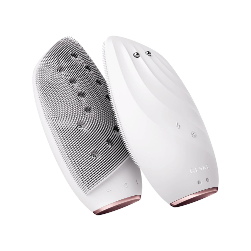 GESKE - Cepillo limpiador y masajeador facial Sonic Thermo Face-Lifter 8 en 1 - White Rose Gold