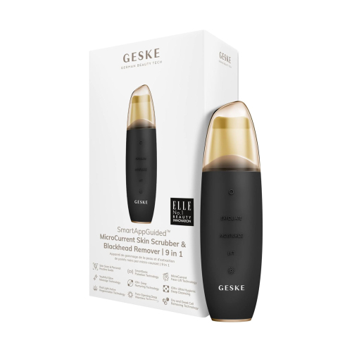GESKE - Limpiador MicroCurrent Skin Scrubber & Blackhead Remover 9 en 1 - Black Gold