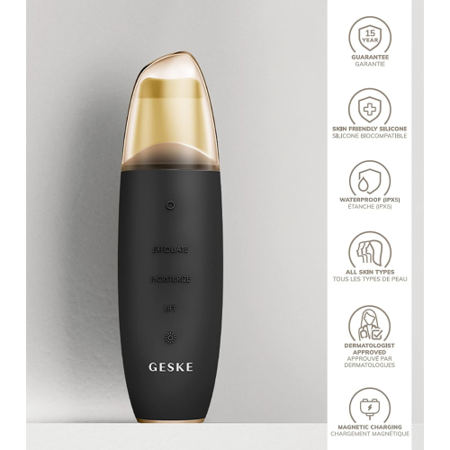 GESKE - Limpiador MicroCurrent Skin Scrubber & Blackhead Remover 9 en 1 - Black Gold