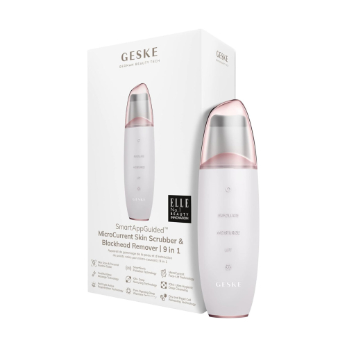 GESKE - Limpiador MicroCurrent Skin Scrubber & Blackhead Remover 9 en 1 - White Rose Gold