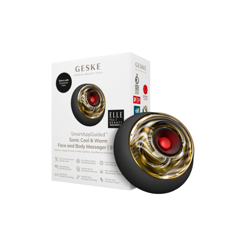 GESKE - Masajeador facial y corporal Sonic Warm & Cool 9 en 1 - Black Gold