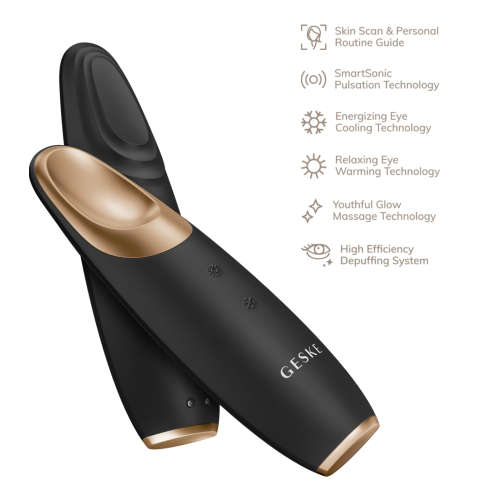 GESKE - Masajeador para contorno de ojos Warm & Cool Energizer 6 en 1 - Black