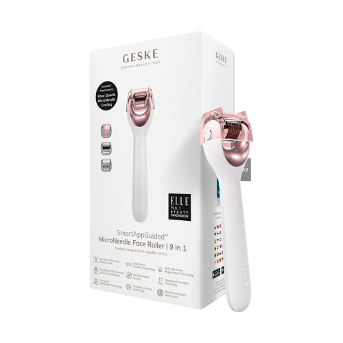 GESKE - Rodillo facial con microagujas 9 en 1 - White Rose Gold