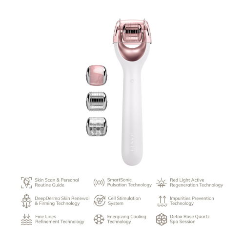 GESKE - Rodillo facial con microagujas 9 en 1 - White Rose Gold