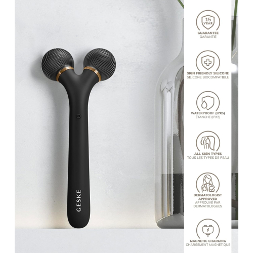 GESKE - Rodillo facial sónico 4 en 1 - Black Gold
