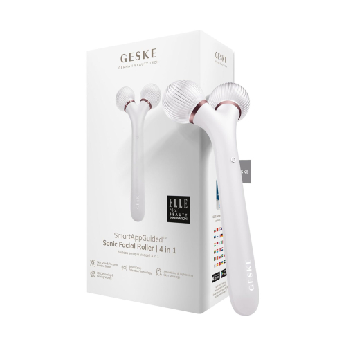 GESKE - Rodillo facial sónico 4 en 1 - White Rose Gold
