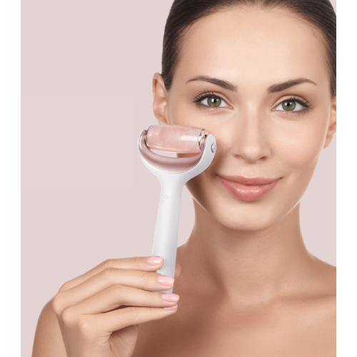 GESKE - Rodillo facial y corporal con microagujas 9 en 1 - White Rose Gold