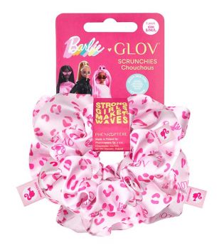 GLOV - *Barbie* - Pack de 3 coleteros scrunchie - Pink Panther